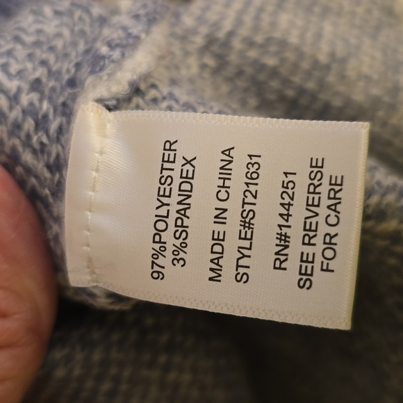 Sincerely Jules Blue and Light Grey Checkered Sweater - Picture 5 of 6